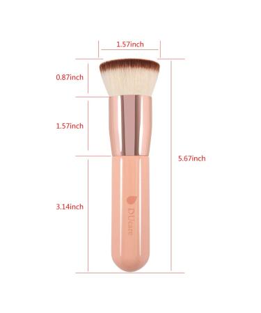 DUCare Flat Top Kabuki Foundation Brush - Professional Synthetic Makeup Tool for Liquid, Mineral Powder & Blending - Pink - Buy Online on GoSupps.com