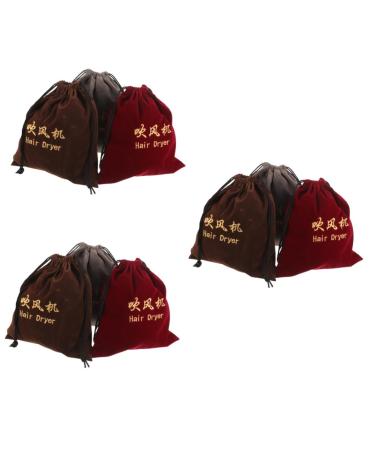 Healeved 9 Pcs Hair Dryer Storage Bag Velvet Storage Bag Travel Makeup Bag Organizer Travel Blow Dryer Fabric 29.5x27cmx3pcs As Shownx3pcs