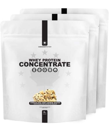Canadian Protein Whey Concentrate 24g of Protein | 6 kg of Chocolate Chip Cookie Dough Flavored Low Carb Keto Friendly Workout Recovery Drink | Protein Powder Rich in BCAA Amino Acids - Buy Online on GoSupps.com