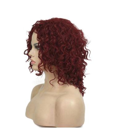 SHIYID Women's Medium Kinky Curly Red Wig - Natural Synthetic Full Wig for African American Style - Buy Online on GoSupps.com