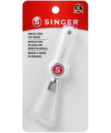 SINGER 02056 Angled Edge Lint Brush with Comfort Grip  White