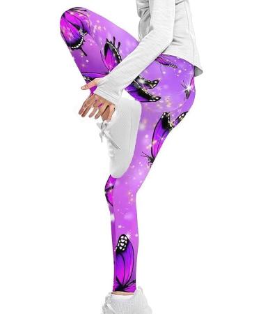 NDISTIN Girls Tall Length Lightweight Yoga Pants with Bling Butterfly Design - Athletic Leggings for Sports and Activities - Buy Online on GoSupps.com