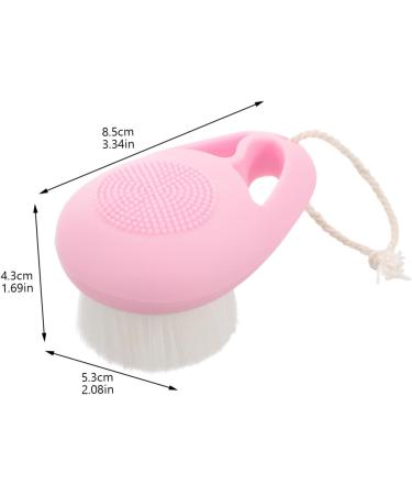 Shop Housoutil Soft Fur Cleansing Makeup Brush Scrubber - Exfoliating Facial Brush for Women - Pink Face Scrubber & Cleanser for Radiant Skin - Buy Online on GoSupps.com