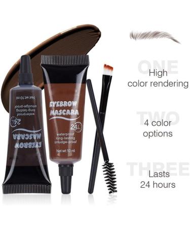 Eyebrow Tint Mascara Tinted Thick Eyebrow Mascara with 2 Brushes Waterproof Transfer Resistant Eyebrow Tinting Kit No Additives (Light brown) - Buy Online on GoSupps.com