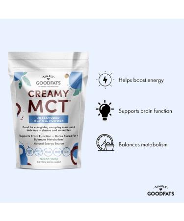Simply Goodfats Creamy Coconut MCT Oil Powder  Unflavored Keto MCT Powder For Keto Ice Cream  Coffee  Shakes  Keto Food For Natural Slim  Keto Diet for Women and Men - 10.5 Oz - Buy Online on GoSupps.com