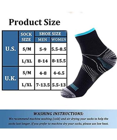 8 Pairs Compression Socks Plantar Fasciitis for Women Men Arch Support Low Cut Compression Ankle Socks for Running Cycling Assorted Small-Medium - Buy Online on GoSupps.com