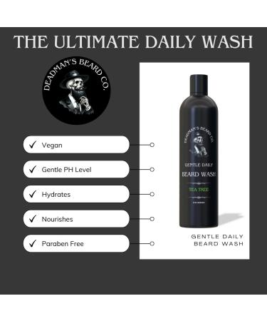 Deadman s Premium Beard Wash | Gentle Plant-Based & All-Natural Tea Tree Scent | Non-Stripping Formula for Healthy Beards - Buy Online on GoSupps.com