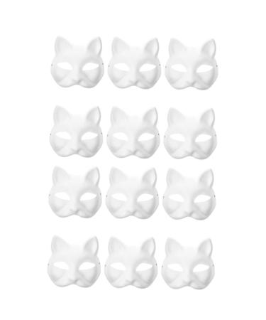 ABOOFAN 6 pieces of empty masks Fuchs-Halloween-Masks Opera Mask masks empty hand-painted masks DIY-full masks empty fox masks mardi grass masks paintable masks paper mediumx2pcs whitex2stk