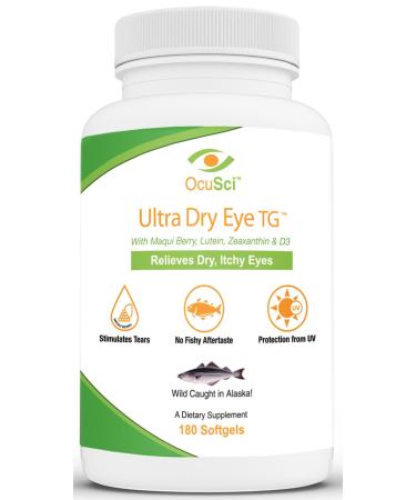 Formulated to Help Relieve Dry, Itchy Eyes - 1700mg Triglyceride Omega-3 + EPA & DHA, Lutein,Zeaxanthin, B12, D3-60 Servings (Ultra Dry Eye, UDETG - 2 Month)