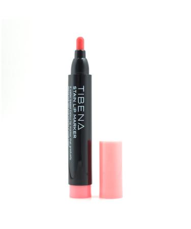 TIBENA Stain Lip Marker  Water Based Lip Color  Long Lasting Color  Smudge Proof  0.1 Ounce  Lovely Coral