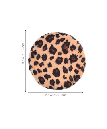 Beaupretty 4pcs Leopard Print Round Puff - Large Flocking Cloth Makeup Powder Puffs for Flawless Application | International Shipping Available - Buy Online on GoSupps.com