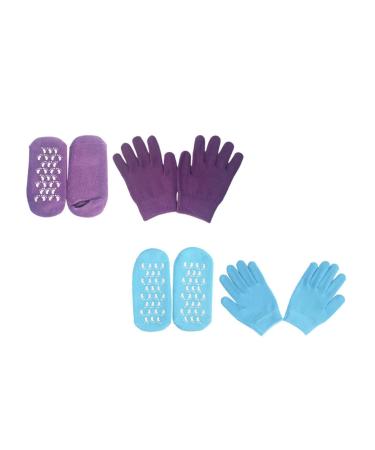 2 Sets Hand and Foot Care Set Spa Mittens Dry Cracked Hands Dry Hands Gloves Dry Cracked Heels Socks Hand Skin Feet Care Socks Vegetable Gel Miss Cotton Socks Crusty