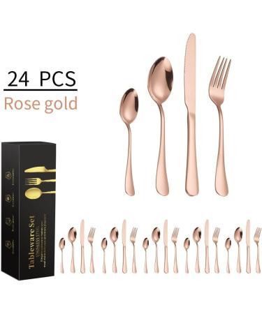 24-Piece Premium Stainless Steel Cutlery Set Home Kitchen Restaurant Utensils Knives Spoon and Fork Set Mirror Polished Dishwasher Safe. - Buy Online on GoSupps.com