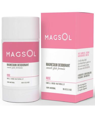 MAGSOL Organics Natural Deodorant for Women - Aluminum Free Deodorant for Women  Rose  3.2 oz