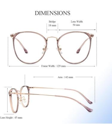 Firmoo Blue Light Blocking Glasses | Anti Glare Computer Gaming Eyewear | Pink Non Prescription Eyeglasses | 1.25x - Buy Online on GoSupps.com