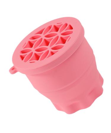 minkissy Makeup Brush Organizer Silicone Holder Makeup Home Brush Pink Portable Foldable Drying Cleaner Bowl Cleaning Mat for Tool Bathroom Travel Scrubber Folding Cosmetic Washing 10x8.5cm Pink