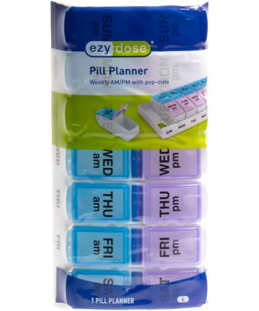 EZY DOSE 7-Day Pill Organizer - AM/PM Medicine Planner Large Compartments BPA Free Easy to Use | International Shipping Available - Buy Online on GoSupps.com