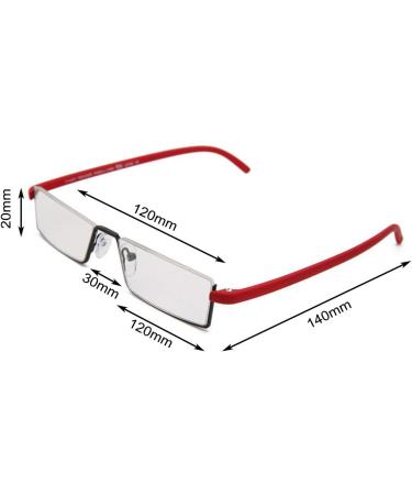 Kokobin Ultra-Light TR90 Reading Glasses for Men & Women - Half-Glasses with Metal Frame +3.25 Diopters Includes Glasses Case - Stylish Red Design - Buy Online on GoSupps.com
