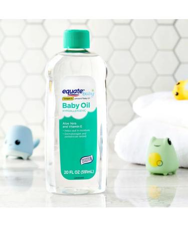Equate Baby Hypoallergenic Oil with Aloe Vera & Vitamin E - 20 fl oz | Safe for Sensitive Skin | International Shipping Available - Buy Online on GoSupps.com