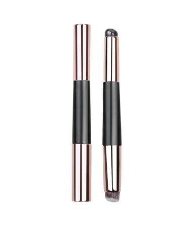 Silicone Lip Applicator Silicone Lip Gloss Eyeshadow Applicator | Portable Makeup Accessories Lip Oil Brush with Lid Soft Double Head Lipstick Brushes for Daily and Travel Black