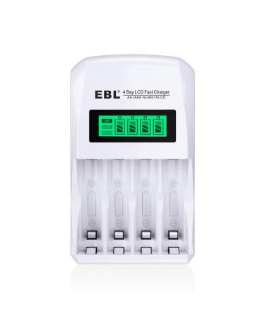 EBL LCD Battery Charger Smart Individual 907 AA AAA Rechargeable Battery Charger for Ni-MH Ni-CD Rechargeable Batteries 907 Charger