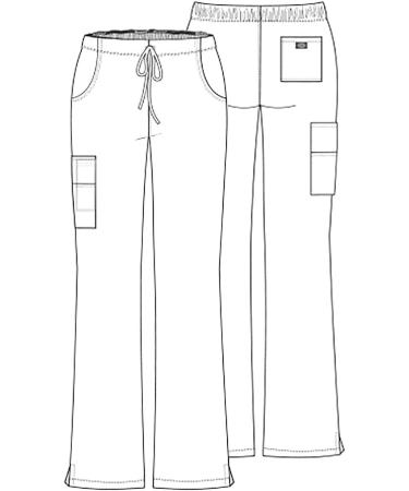 Dickies Women's Signature Mid Rise Drawstring Cargo Scrub Pant - Large Petite, Black - Buy Online on GoSupps.com