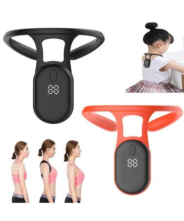 Smart Corrector for Hunchback Smart Back Support Vibration Reminder Corrects Posture Smart Posture Corrector Smart Posture Reminder Corrector Device (Black+Orange)