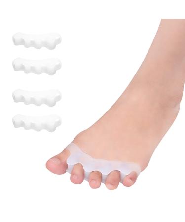 iMylove Bunion Corrector for Women Toe Separator Toe Spacers for Men Hammer Toe Straightener Toe Straightener Toe Stretcher Big Toe Splints for Overlapping Toes (4PCS White)
