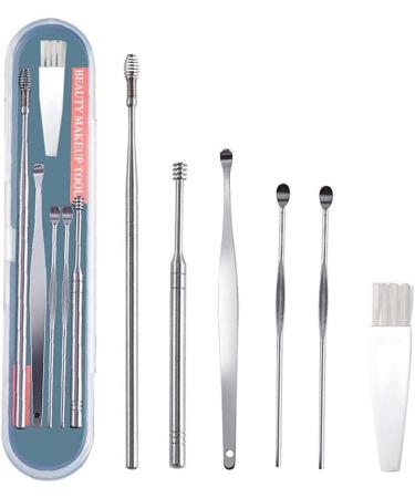 6Pcs/Set Ear Pickers Cleaning Brush with Box Stainless Steel Ear Pick Cleaner Portable Ear Clean Tools - Buy Online on GoSupps.com
