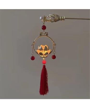 Chinese Lantern Tassel Hair Stick: Vintage Red Hairpin for Women - Buy Online on GoSupps.com