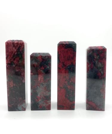 Natural Crystal Rough Natural Peach Blossom Jade Quartz Seal Engraved Seal Hand Engraved Gem Stones GiftsDecor Minerals Can be Used for