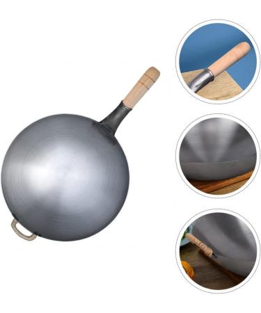 Yalych Stainless Steel Frying Pan Cooking Pan Nonstick Skillet Saute Pan with Wooden Handle Kitchen Utensil for Home Kitchen Restaurant Camping Grey 32cm Frying pan (Color : Grey Size : 61X36X9CM) 61X36X9CM Brown grey - Buy Online on GoSupps.com