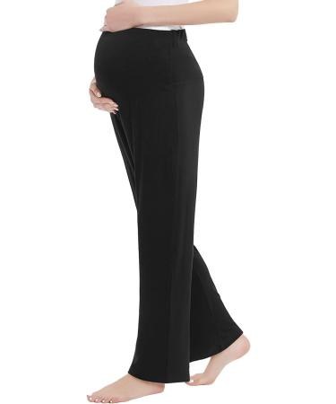 Amorbella Maternity Sweatpants | Long Yoga/Pajama/Lounge Pants | Over The Belly | M Black - Buy Online on GoSupps.com
