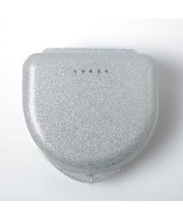 Glitter Silver Cool Denture Box | Night Guard & Braces Holder | International Shipping - Buy Online on GoSupps.com