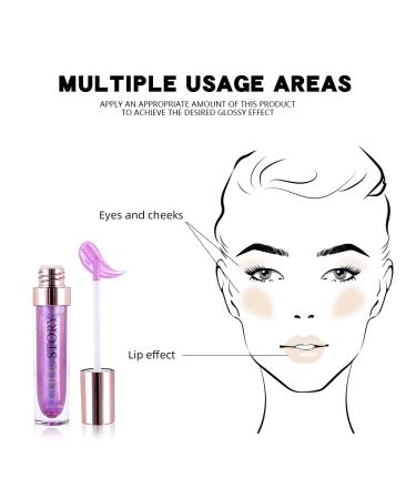 Shimmer Purple Lip Gloss | Long-Lasting Liquid Lipstick | 3D Diamond Glitter | Waterproof Nonstick Cup | High Pigmented Makeup for Women - Buy Online on GoSupps.com