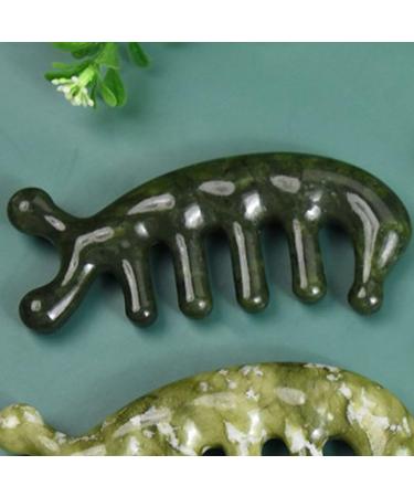 Beaupretty Jade-Head Massage Device | Gua Sha Scraper for Scalp Facial Back & Body | Stress Relief - Dark Green - Buy Online on GoSupps.com