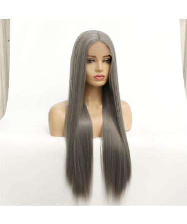 Medium Long Straight Hair Wig Set | Front Lace Monochrome Chemical Fiber Wig for International Shipping - Buy Online on GoSupps.com