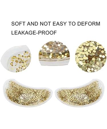Hot Cold Therapy Eye Gel Bag - Reduce Dark Circles & Swelling | Reusable Cooling Mask | Glitter Golden Design - Buy Online on GoSupps.com