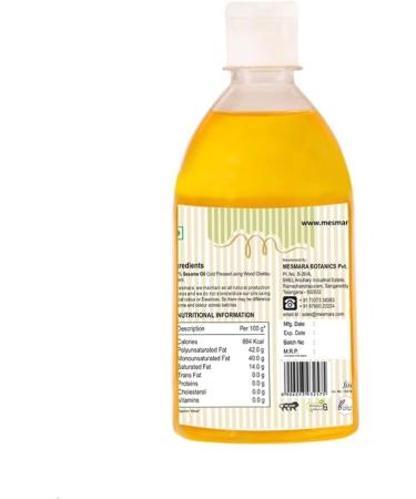 QURA Cold Pressed Hulled White Sesame Oil (Virgin Chekku/Ghani) - 500 ml - Buy Online on GoSupps.com