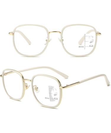 Fashion Oversized Multifocus Reading Glasses for Women Blue Light Blocking Computer Reader Anti Eyestrain Glasses(Couleur:Blanc Grandeur:2.0x) - Buy Online on GoSupps.com