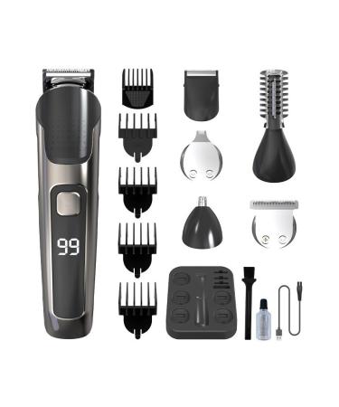 Six in Electric Hair Clipper Electric Hair Clipper Multifunctional Hair Clipper Electric Hair Clipper As shown Gray