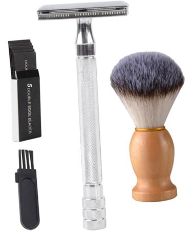 Beaupretty Manual Razor Facial Trimmer for Men - Portable Double Razor & Shaving Brush Set - International Shipping Available - Buy Online on GoSupps.com