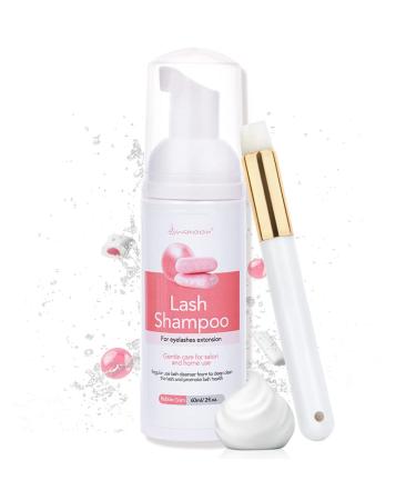 Eyelash shampoo for eyelash extension eyelashes shampoo lash shampoo 60ml eyelash foam clean eyelash cleaner for salon and home use (bubble gum)