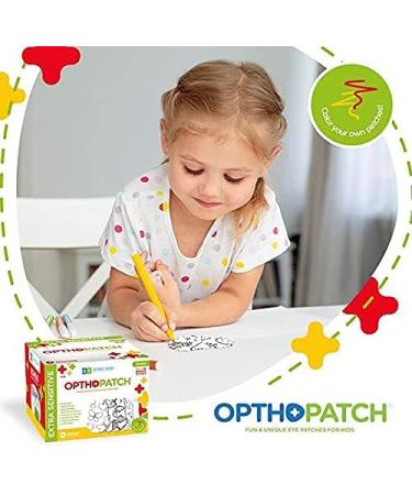 OPTHOPATCH Color Your OWN Eye Patches | 70 Pack Extra Sensitive Adhesive for Kids + 2 Reward Charts - International Shipping Available - Buy Online on GoSupps.com