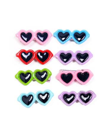 12 Pcs Pet Hair Clips Heart Sunglass Shaped Alligator Hair Clips Hair Barrettes Hair Accessories for Small Dog Cat Puppy (Color Random) - Buy Online on GoSupps.com