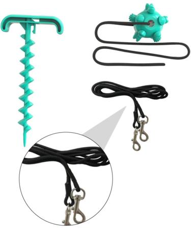 POPETPOP Set puppy tie out stakes abs dog fixed rod dog pile large dog cable sports tpr tether walk the dog puppy chew toys ground nail dog runner cable dog leash chew drawstring 25.9x12cm Blue - Buy Online on GoSupps.com