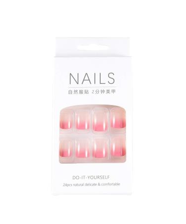 Brishow Short French Pink Press On Nails - 24 Pcs Artificial Stick-On Nails for Women & Girls | International Shipping Available - Buy Online on GoSupps.com