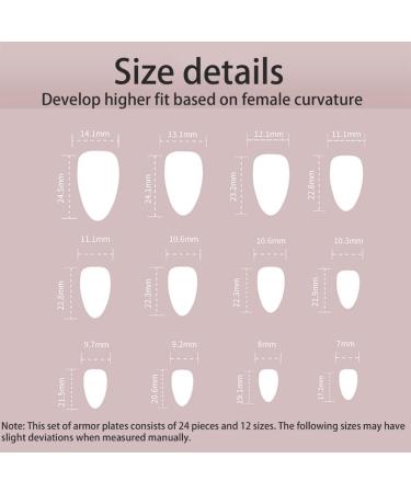 Ruarby Almond False Nails Tips Detachable Press On Nail Full Cover False Nails French Tip False Nails Manicures Supplies - Buy Online on GoSupps.com