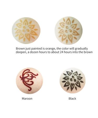 Temporary Tattoo Kit: 4 Pcs with 40 Stencils - Body Art Painting Stickers in Black, Brown, Maroon - Buy Online on GoSupps.com