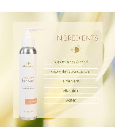 Waxelene Face Wash - Free & Clear | Travel Size 3.3oz for Sensitive Skin | Biodegradable & Reef Safe | Eczema Psoriasis Dermatitis Relief - Buy Online on GoSupps.com